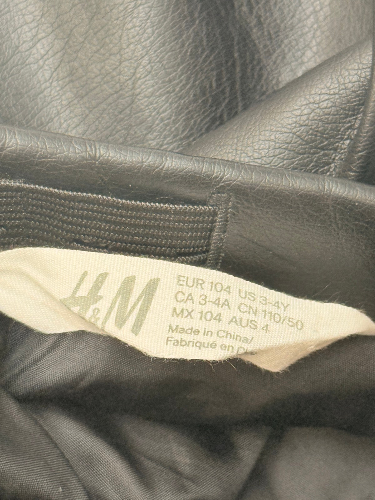 H&M Faux Leather Skirt Size 3-4Y