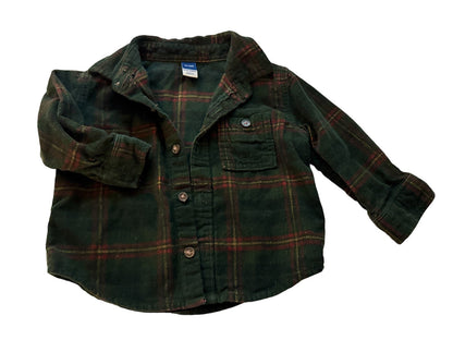Old Navy Plaid Corduroy Shirt 12-18M