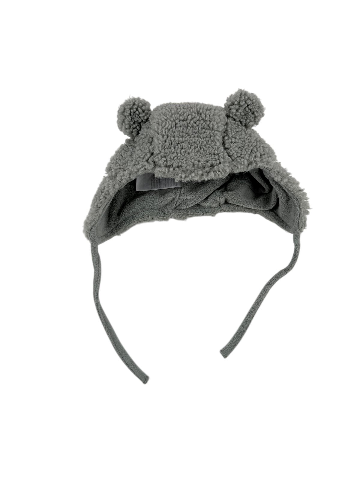H&M Gray Sherpa Bear Ear Hat 9-12M