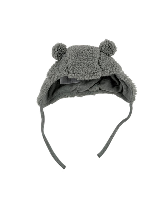H&M Gray Sherpa Bear Ear Hat 9-12M