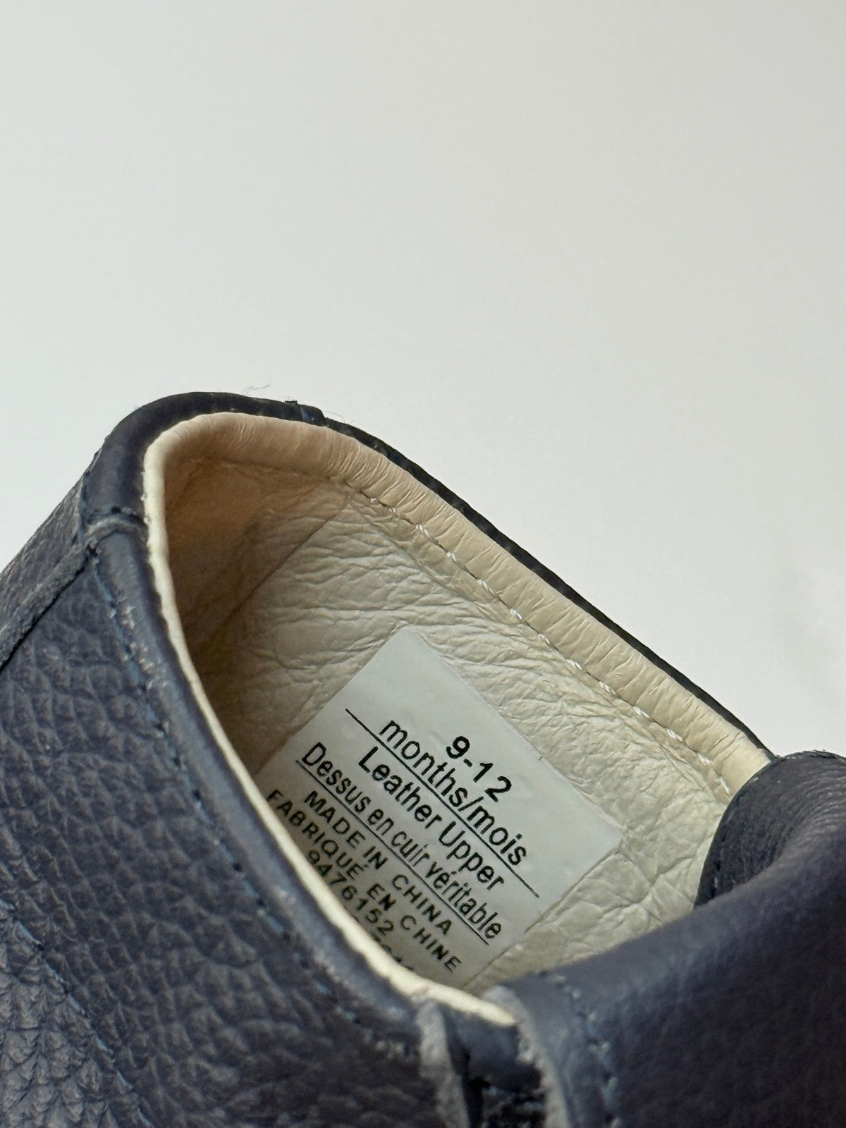 Robeez Navy Leather Baby Sneaker 9-12m