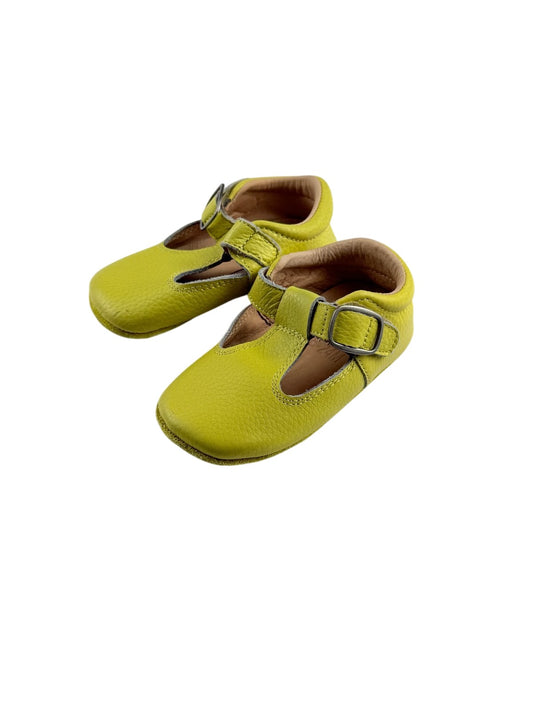 Yellow Leather T-Strap Baby Shoes 18-24M