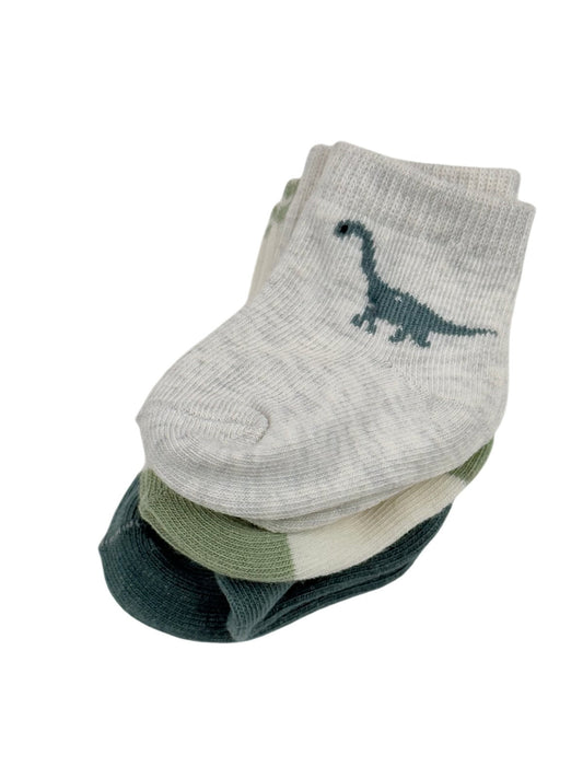 Dinosaur Baby Socks 3-Pack 0-6M