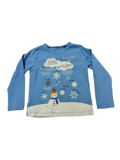 Mini Boden Snowflake Snowman T-Shirt 3-4Y