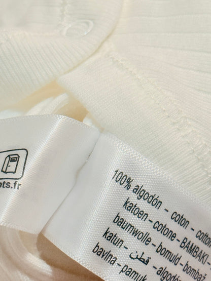 Zara White Ribbed Wrap Bodysuit 3-6M individually Sold