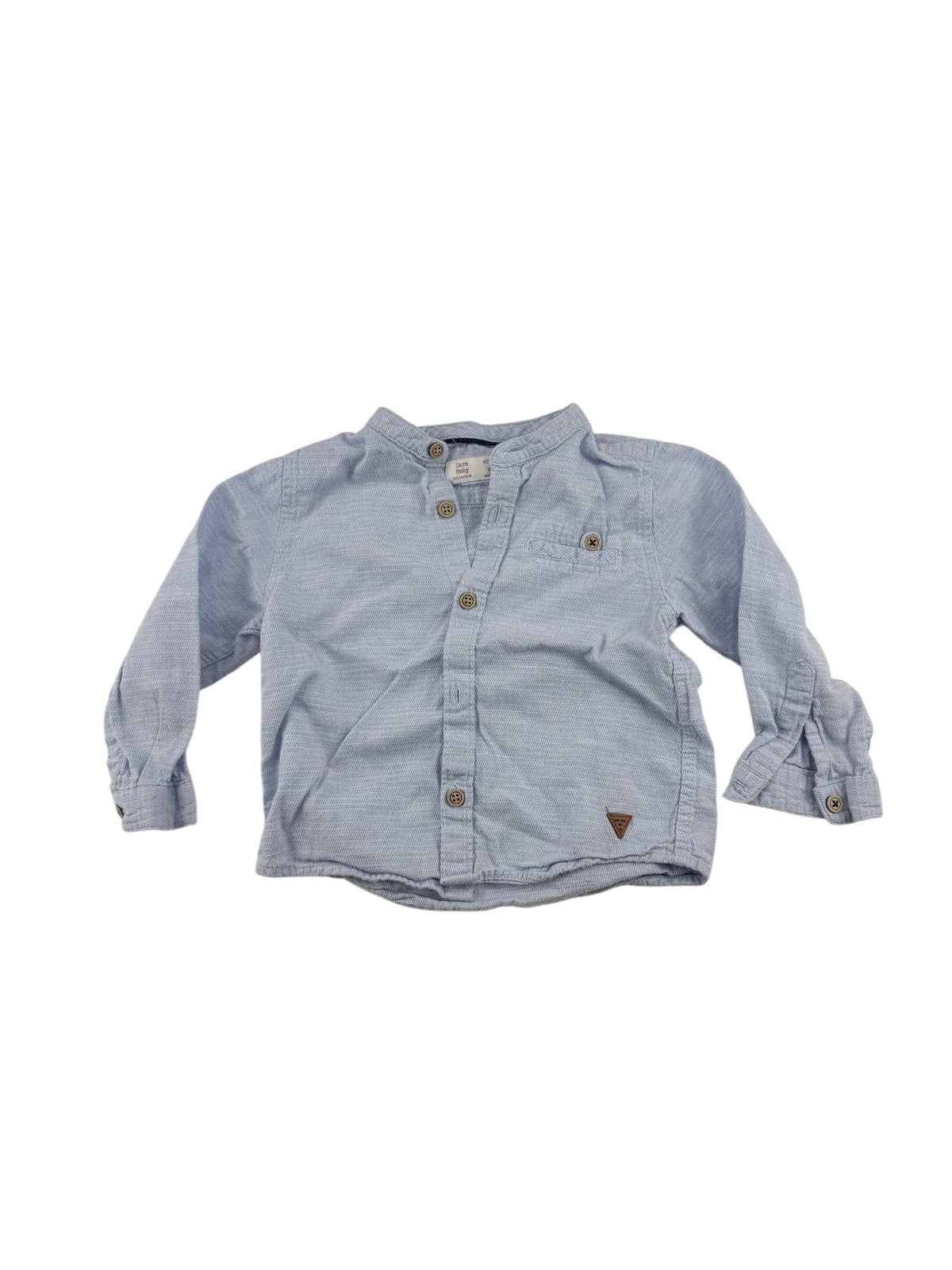 Zara Baby Light Blue Button-Up Shirt 12-18M
