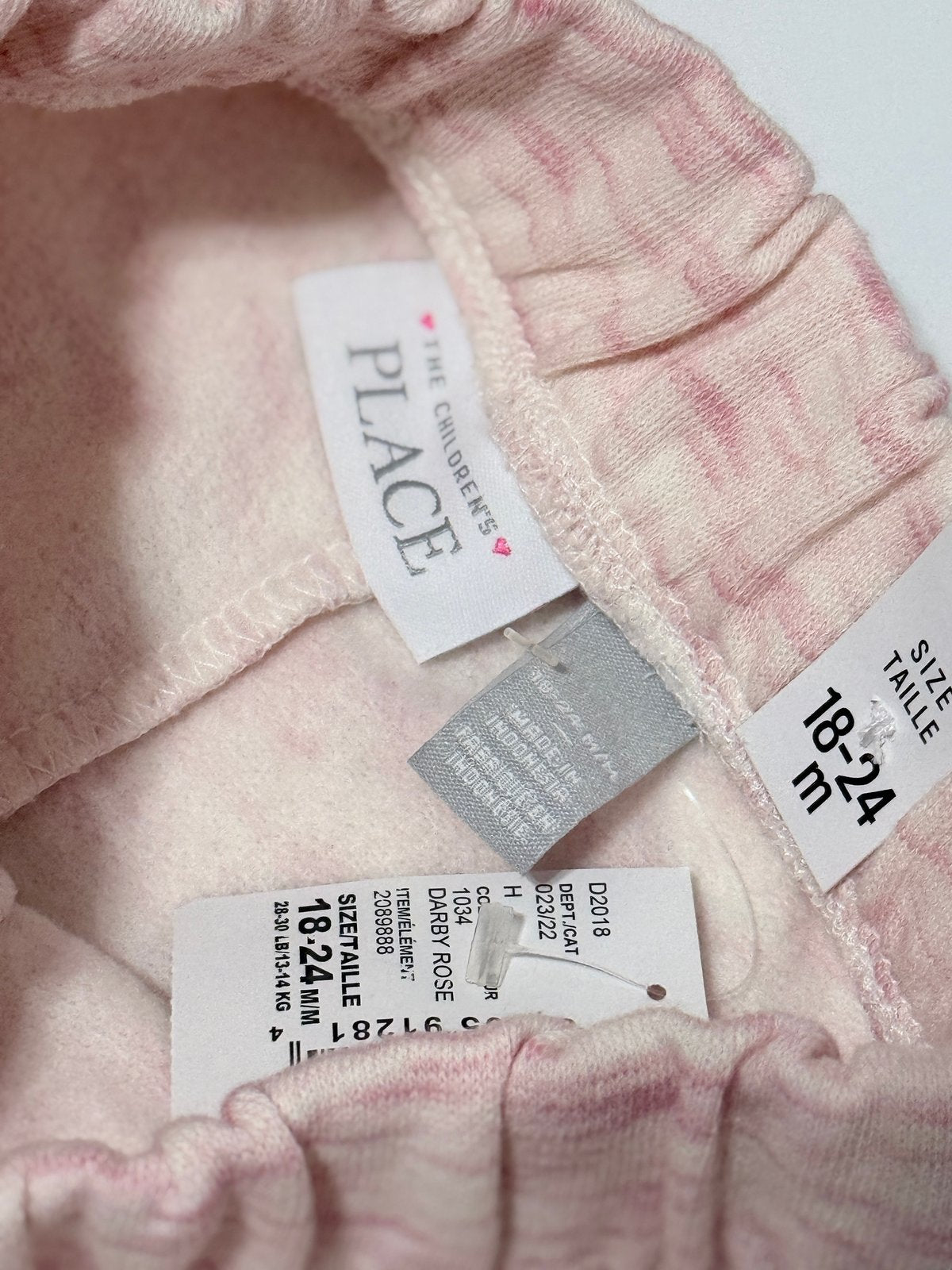 NWT - The Children's Place Pink Marled Joggers 18-24M