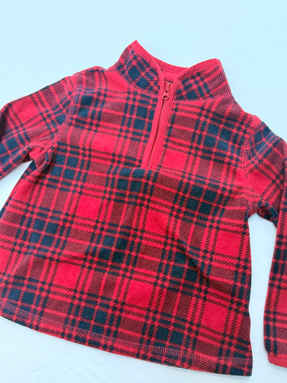 OshKosh B'gosh Plaid Fleece Quarter-Zip 24M