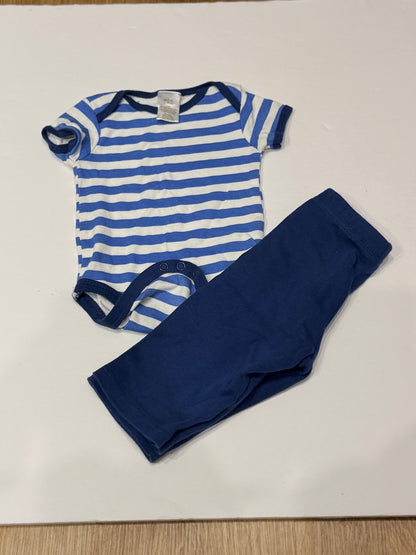 Chick Pea Striped Onesie & Pants Set 3-6M