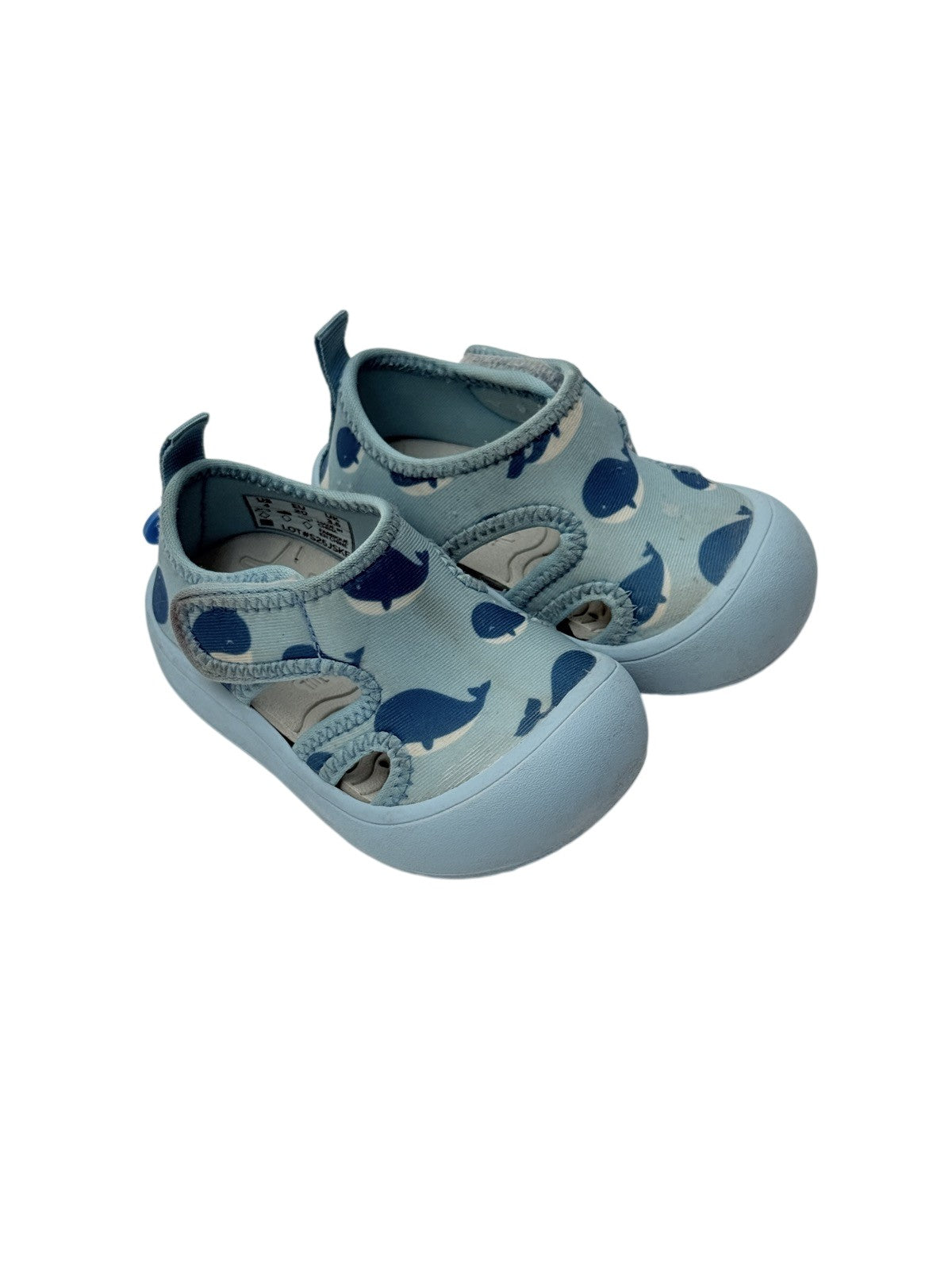Jan & Jul Whale Print Aqua Shoes Size 4