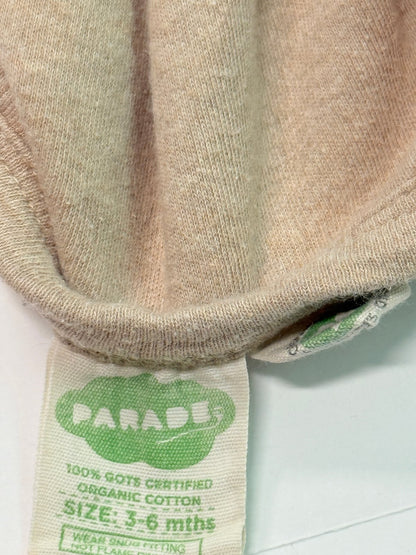 Parade Organic Cotton Beige Zip Pajamas 3-6M