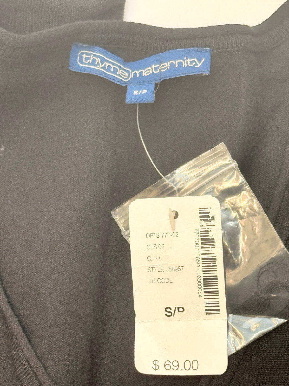 NWT - Thyme Maternity Black Sweater Dress S/P