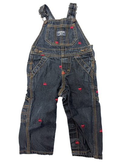 OshKosh B'gosh Denim Train Overalls 12 Months