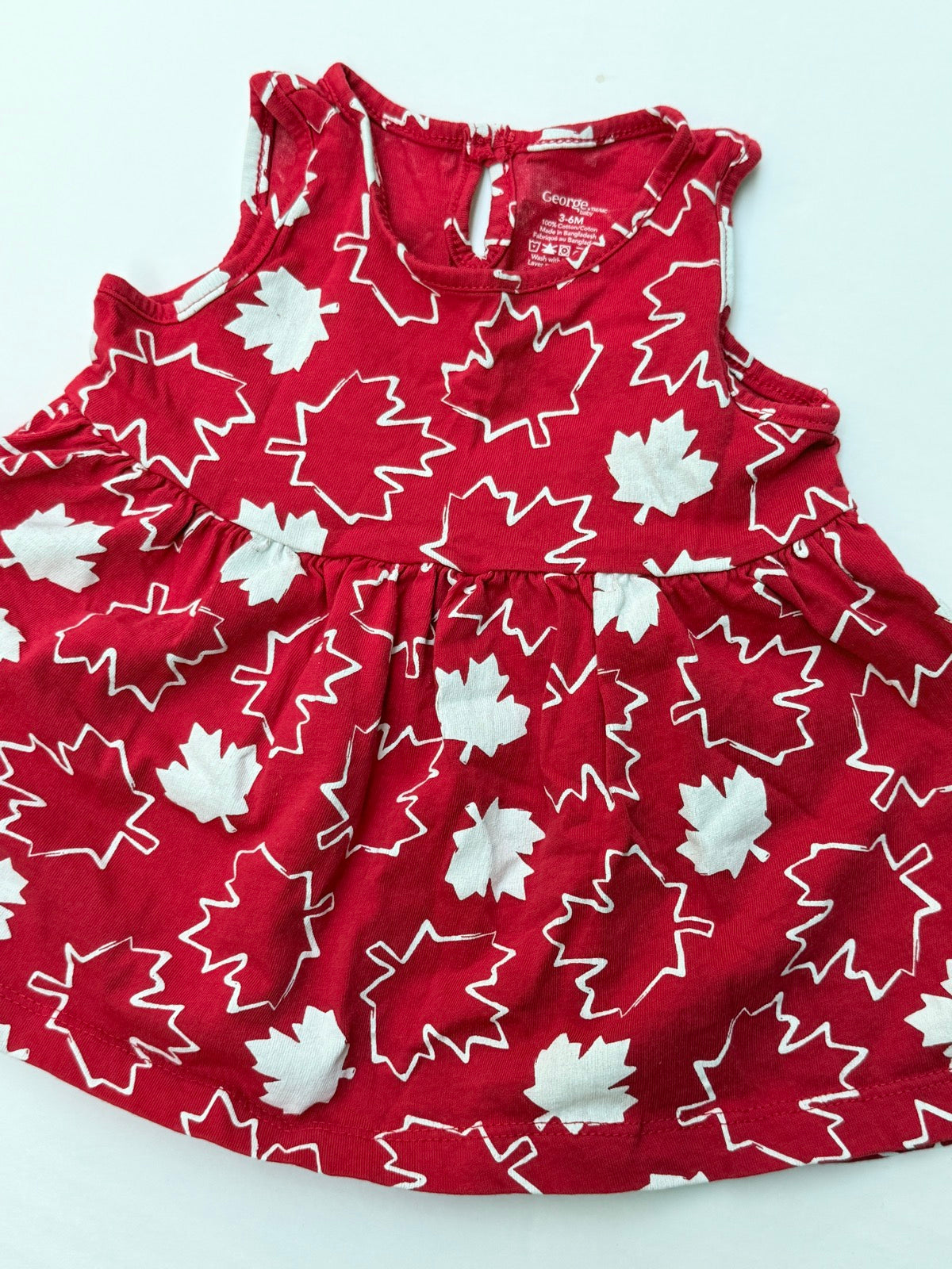 George Baby Maple Leaf Print Dress 3-6M