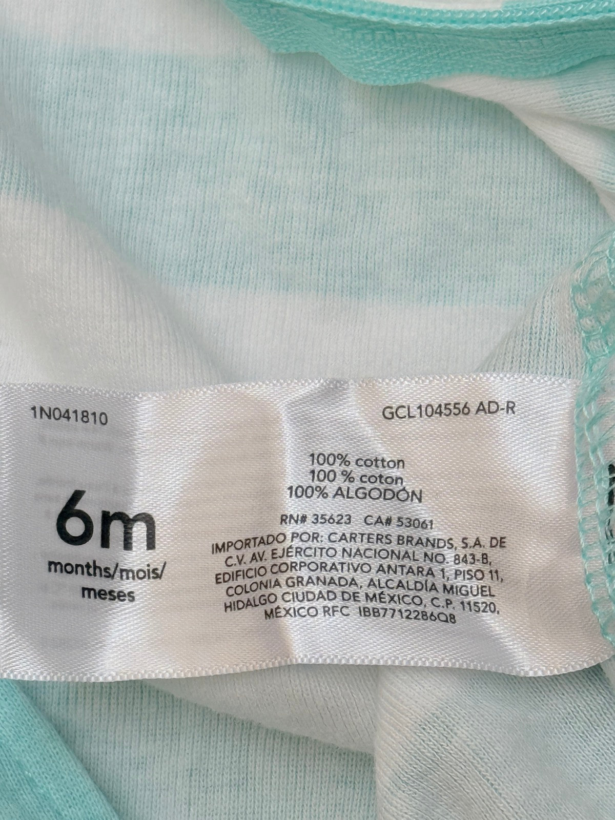 Carter's Striped Zip Footed Sleeper 6M