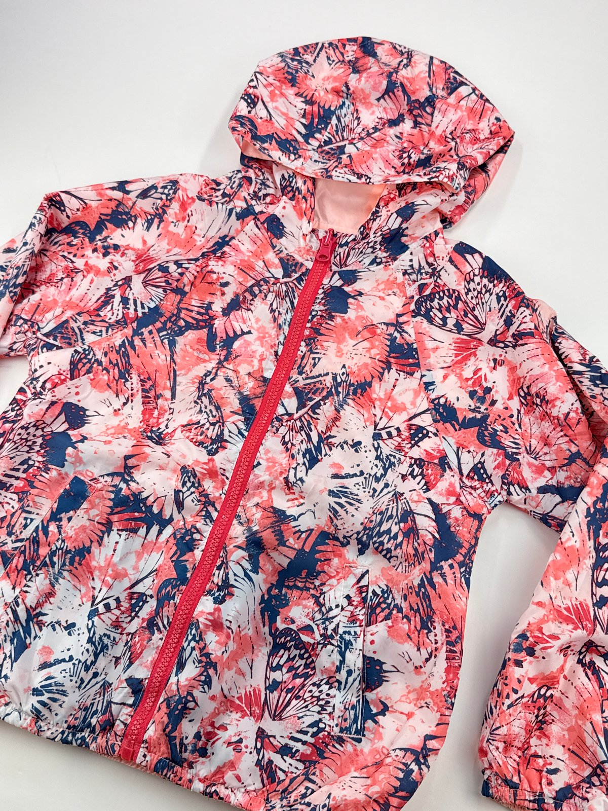 Zara Girls Reversible Butterfly Print Hooded Jacket Size 7/8
