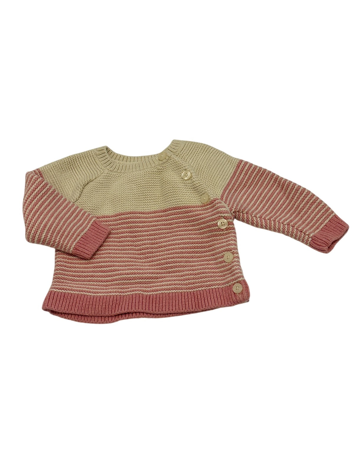Baby Gap Pink Stripe Knit Sweater 3-6M
