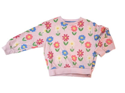 Mini Boden Floral Smiley Long Sleeve Top 5-6Y