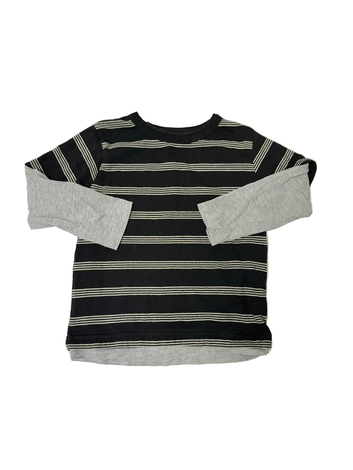 Haut rayé à manches longues George Toddler, taille 4T, noir et gris, pour enfants unisexes