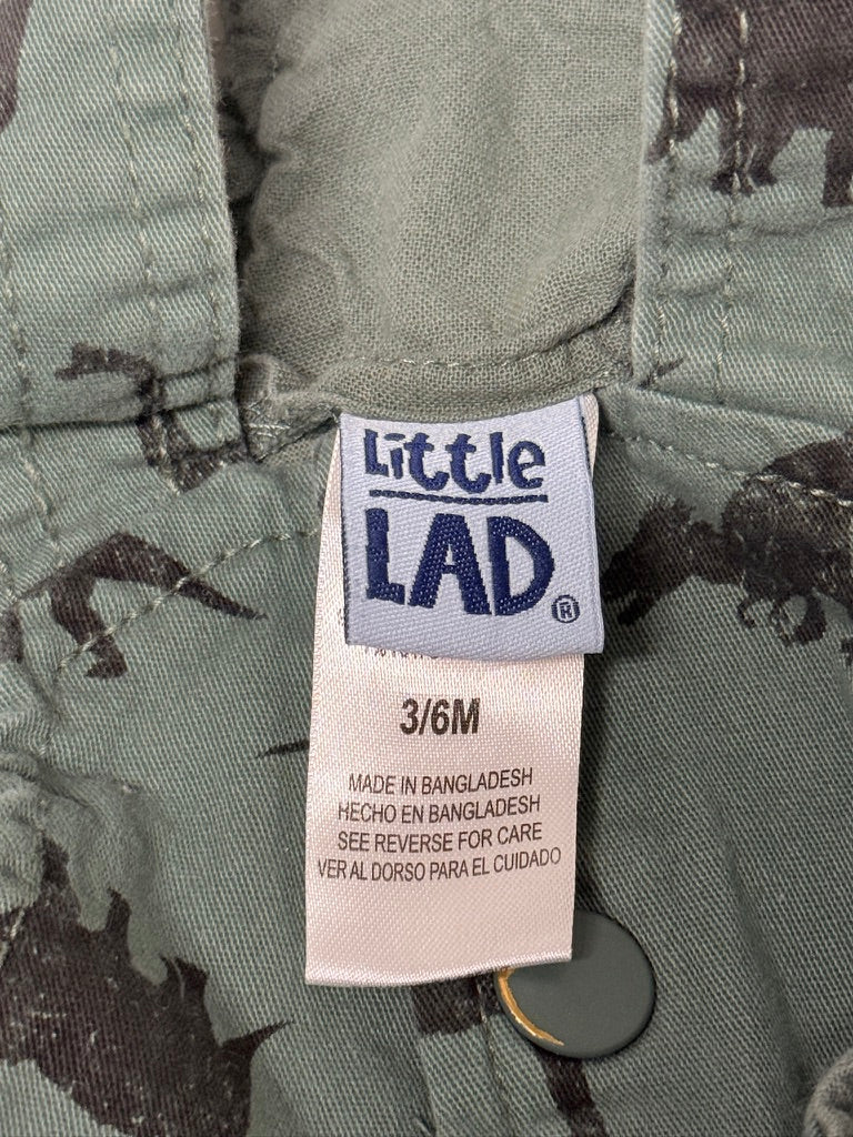 Little Lad Dinosaur Overalls, 3–6M