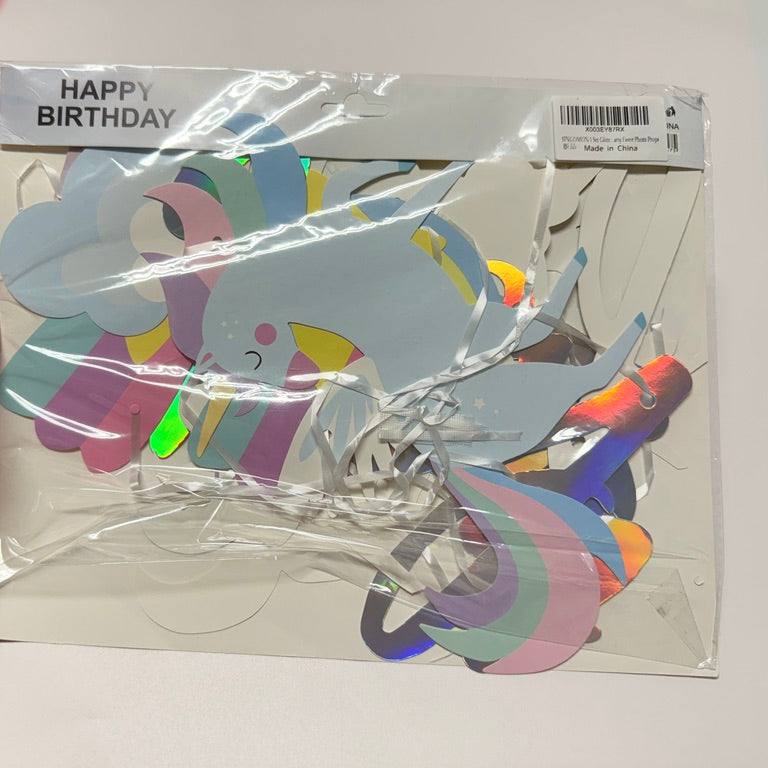 Happy Birthday Unicorn Banner Set