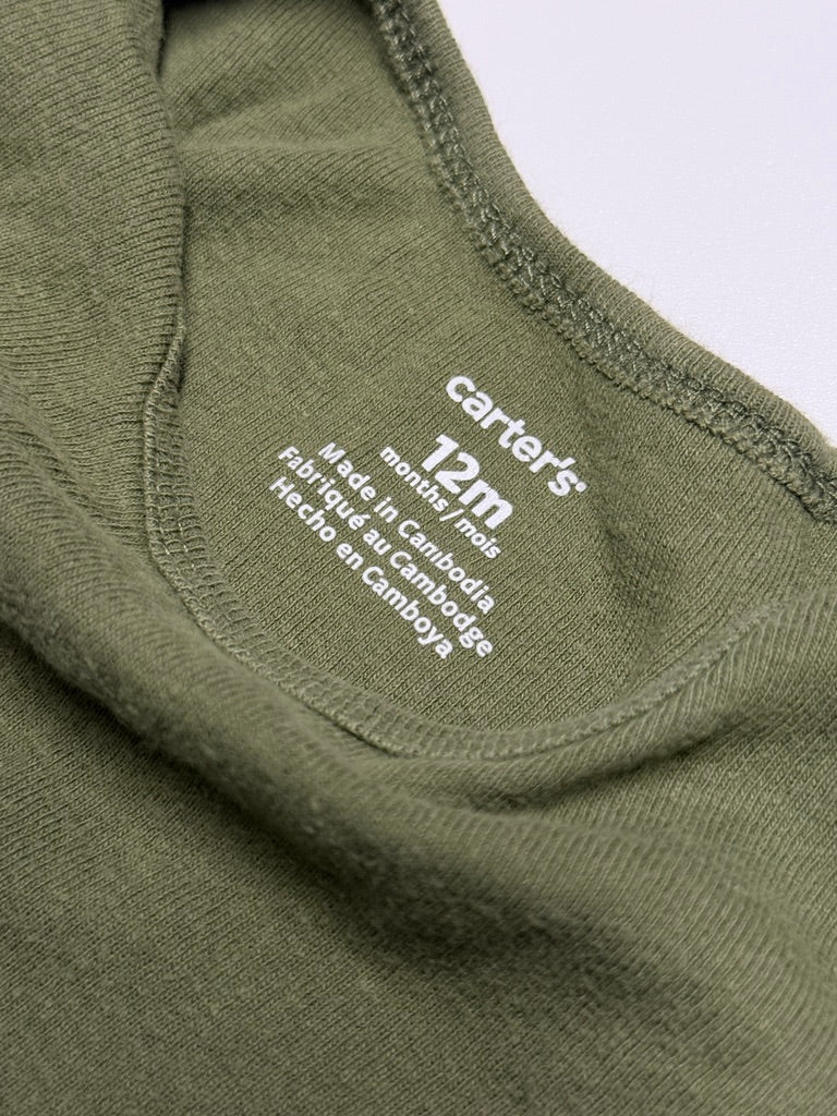 Carter's 12m Olive Green Onesie