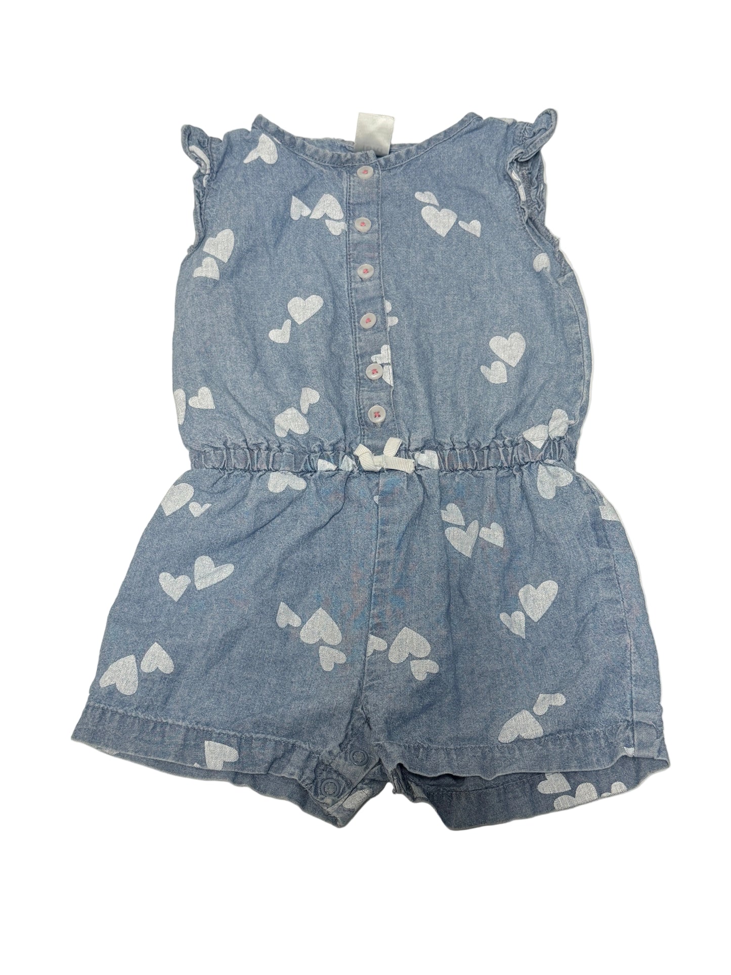Carter’s Chambray Heart Romper 6M