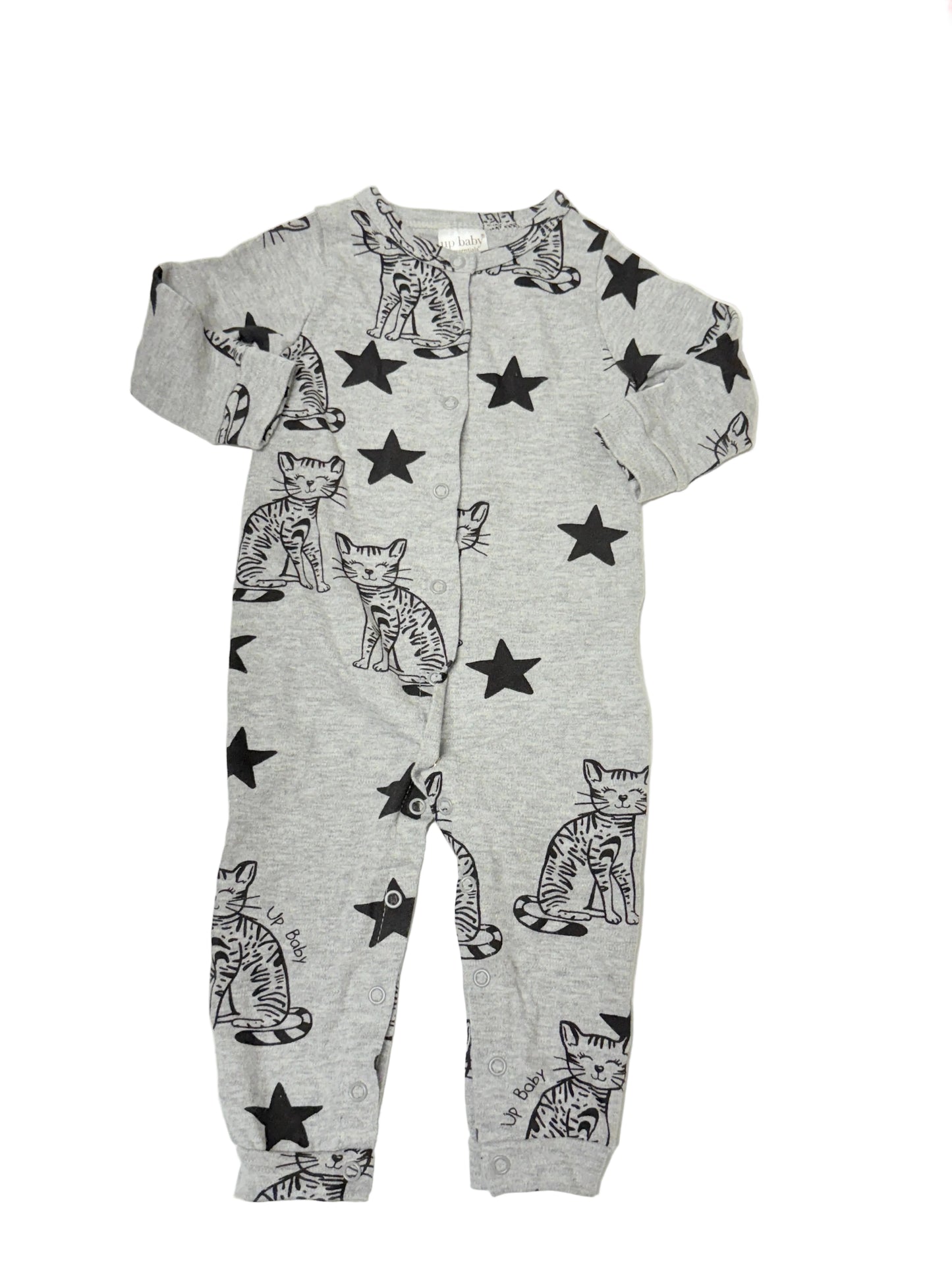 Up Baby Cat Print Sleeper, 3–6M