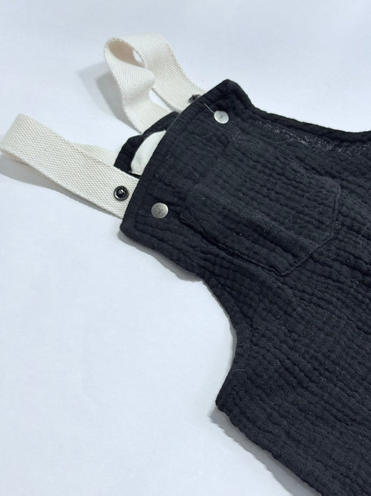 Greige cotton overalls - 6-9m
