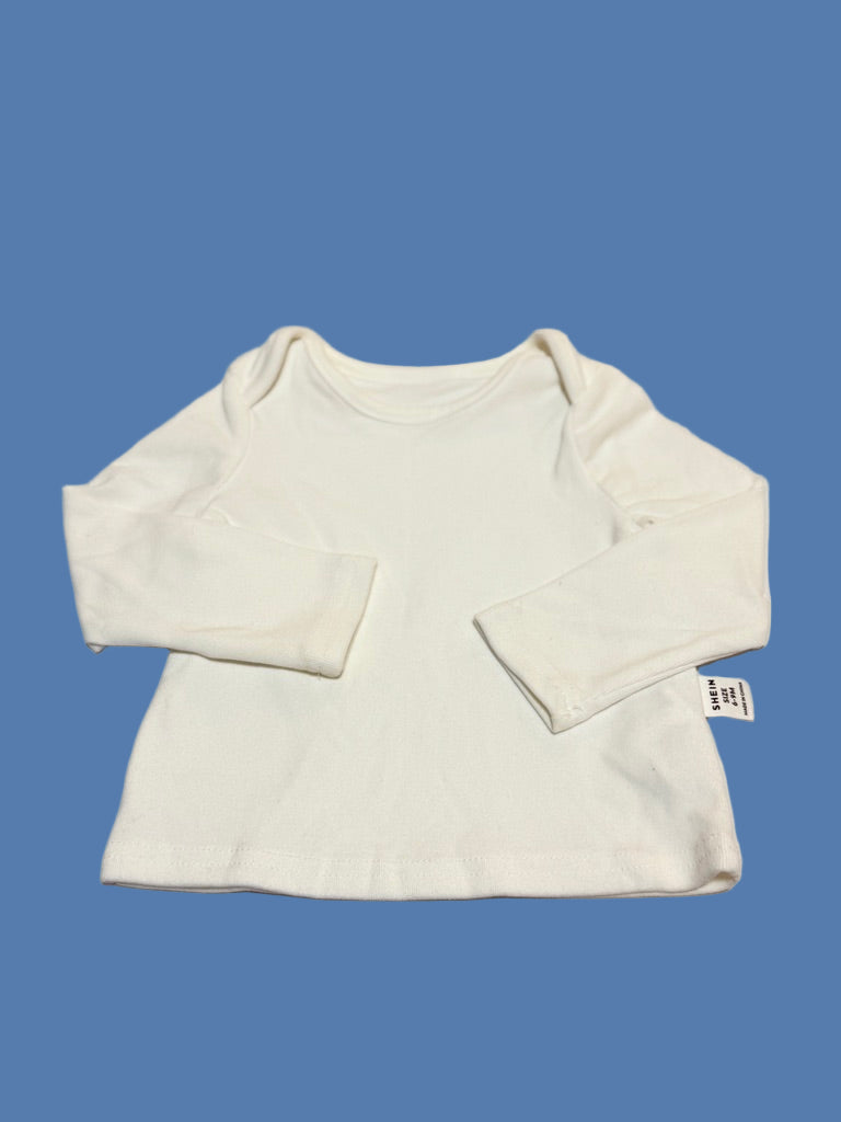 Shein Soft White Long Sleeve 6-9m