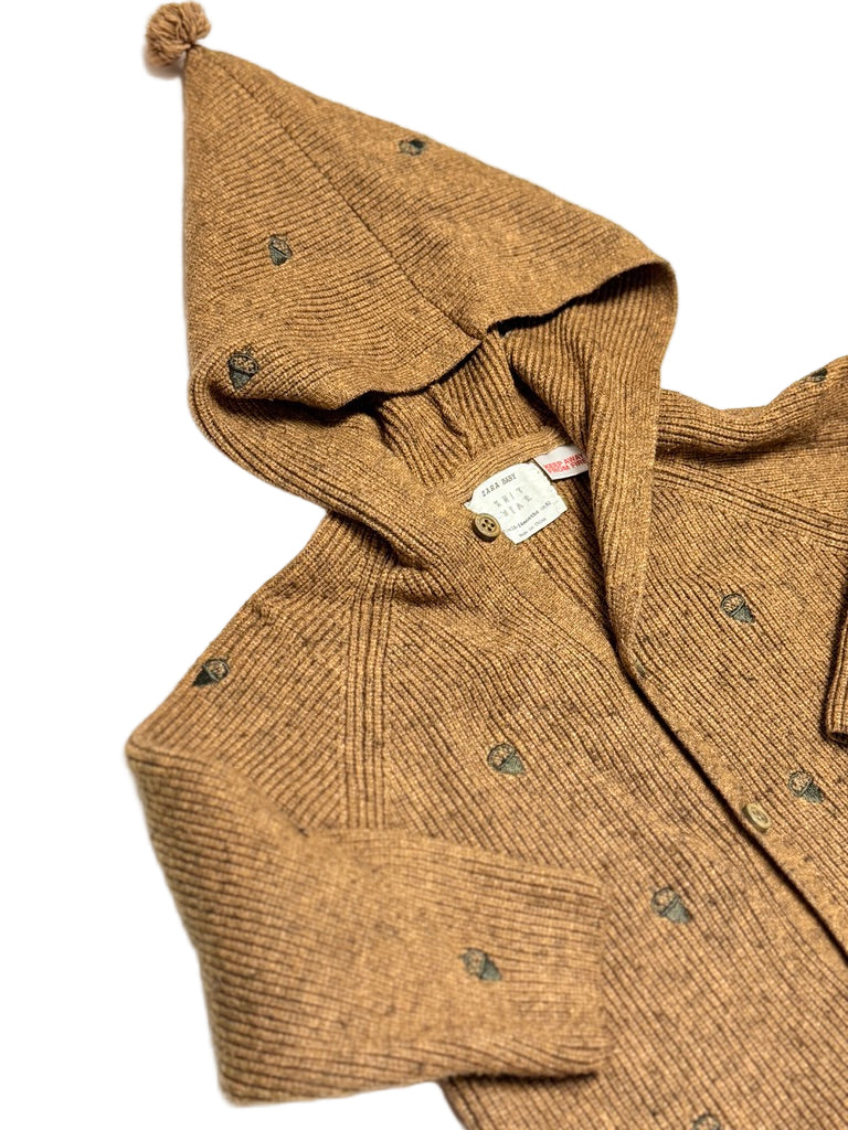 Zara Acorn Knit Hooded Sweater 18-24m