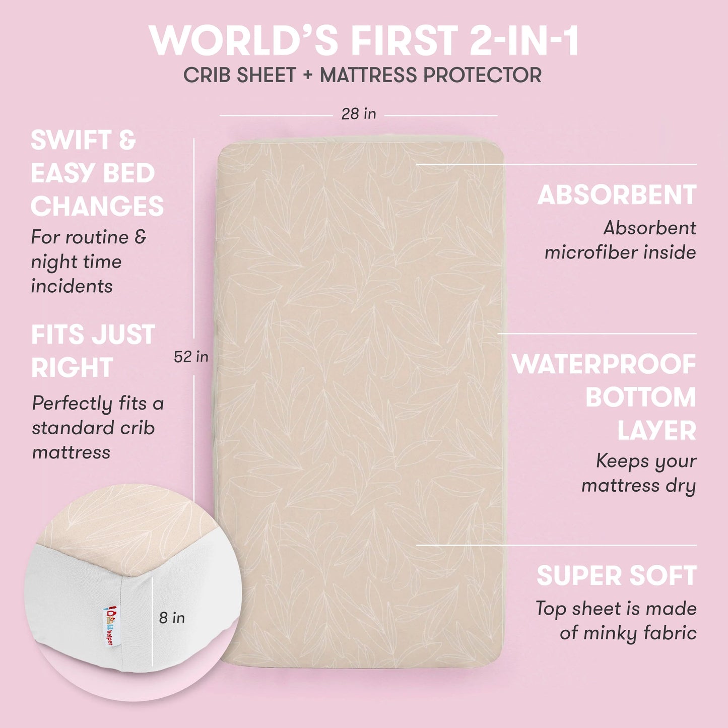 Lil Helper Mattress Sheet - Waterproof and Crib Sheet Combo