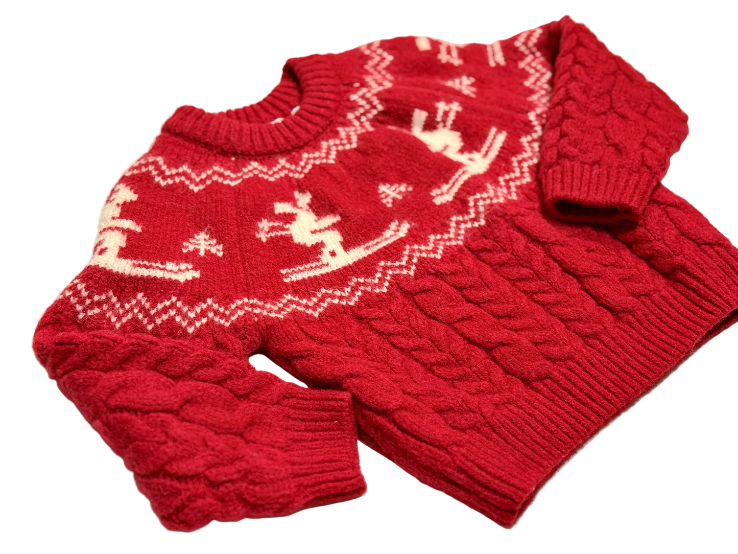 Zara Red Fair Isle Skiing Knit Sweater | Kids Size 4–5