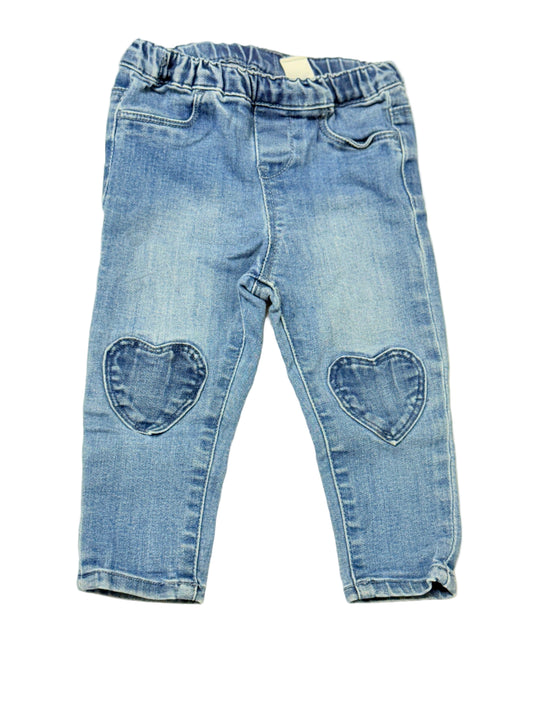 H&M - Heart Denim Jeans 9-12m