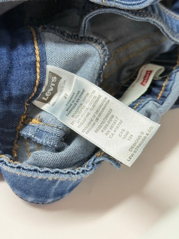 2pc Levis Set Shortalls and Purple Shirt 2T