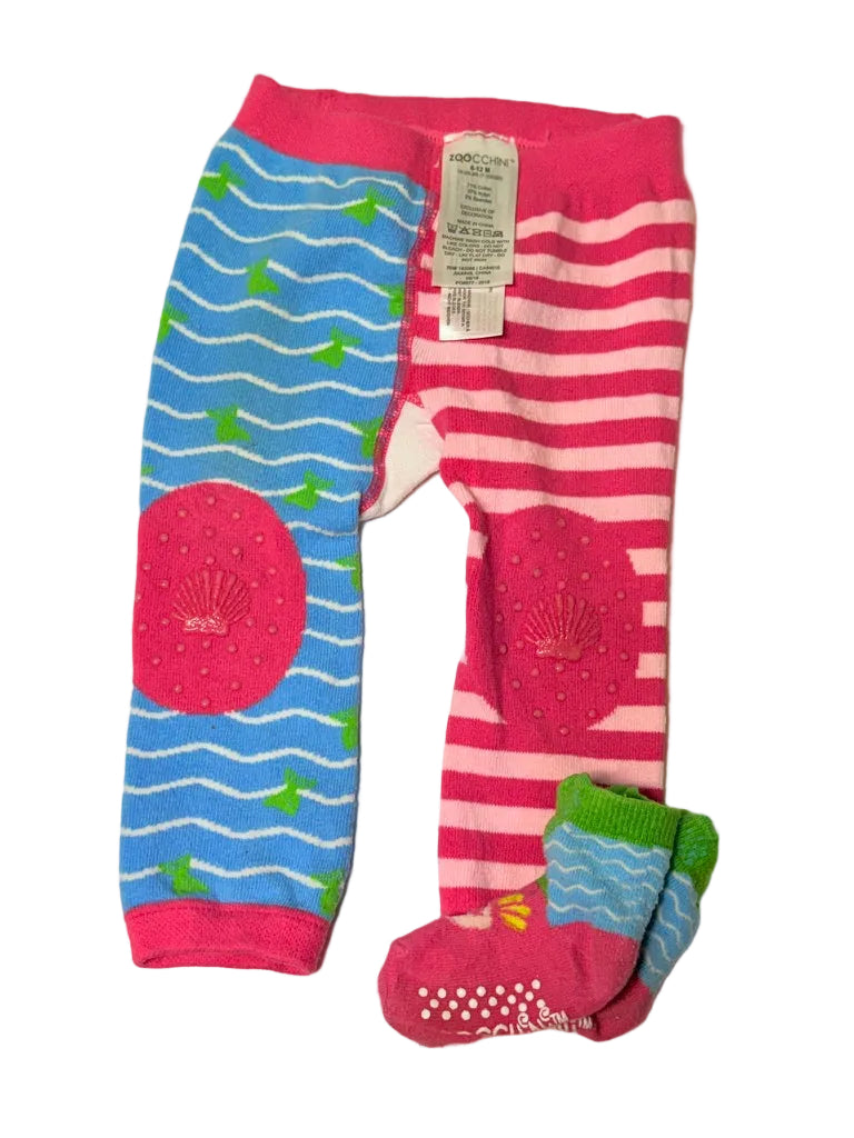 Crawling Zoocchini Mermaid leggings & Socks 6-12m
