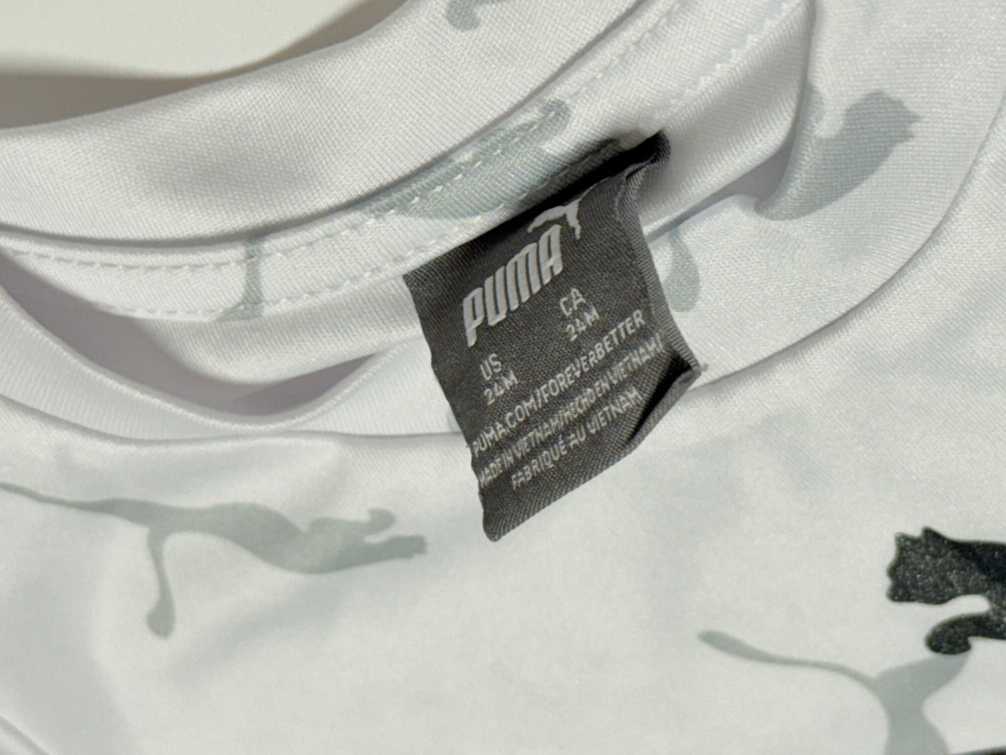 Puma Toddler Short Sleeve Logo Tee | White | Size 24M