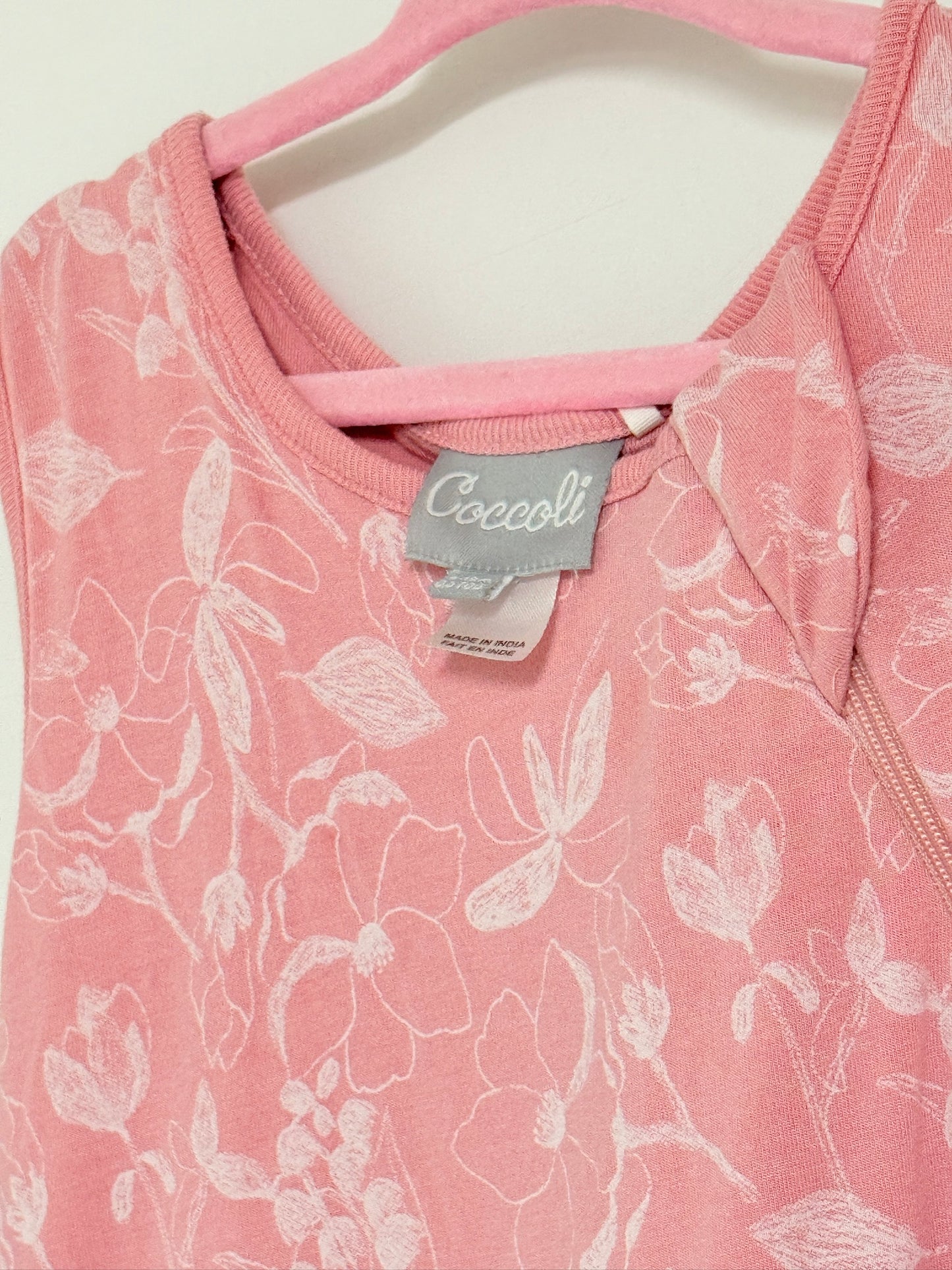 Coccoli pink floral sleep sack – 9–18 months