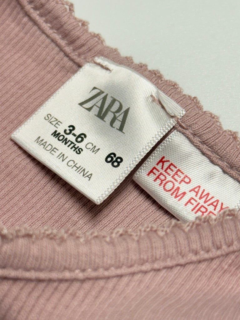 Zara Long Sleeve Onesie 3-6m