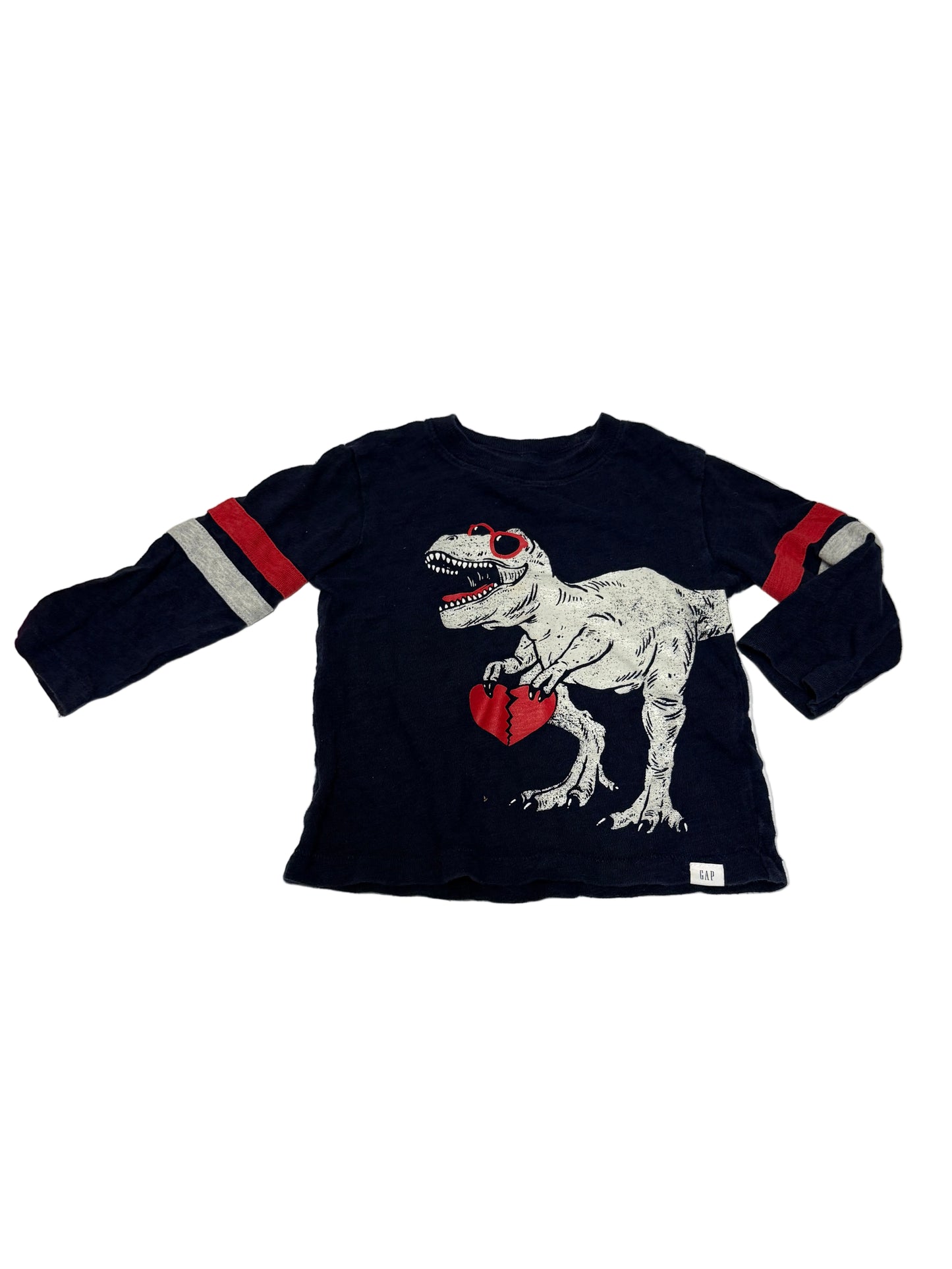 Tee-shirt à manches longues motif dinosaure Gap, marine, 12 à 18 mois