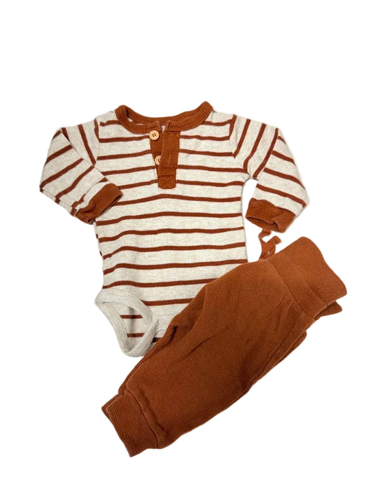 Striped Long Sleeve Bodysuit & Pants Set, 0–3M