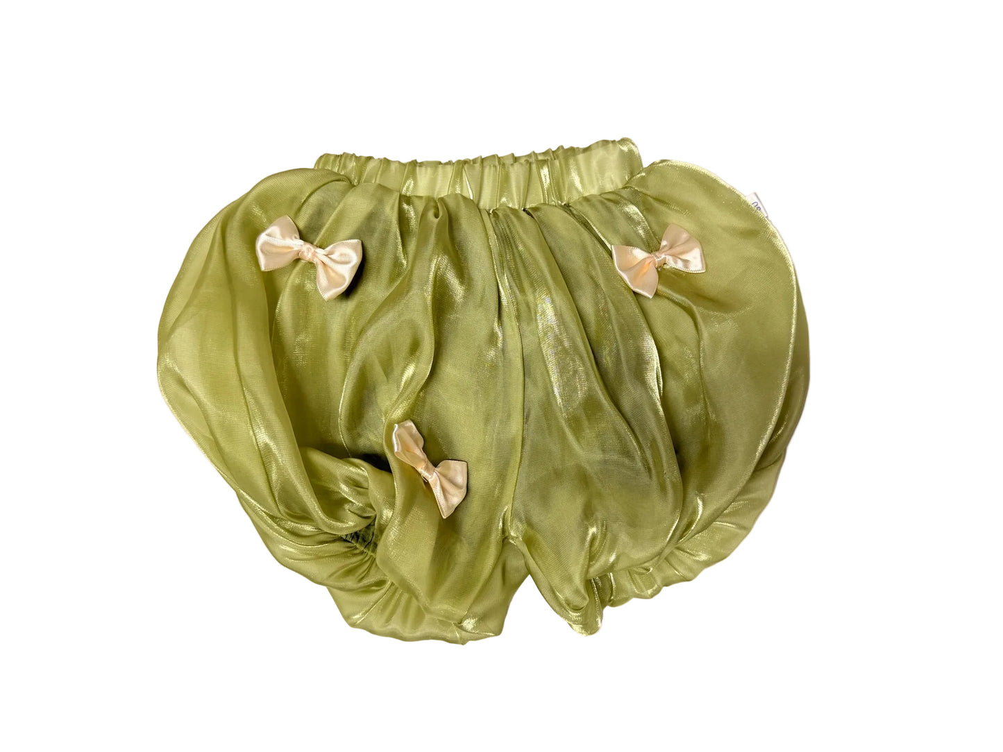 Baby Bubble Bloomers | Light Green with Bows | Size 18–24 Months