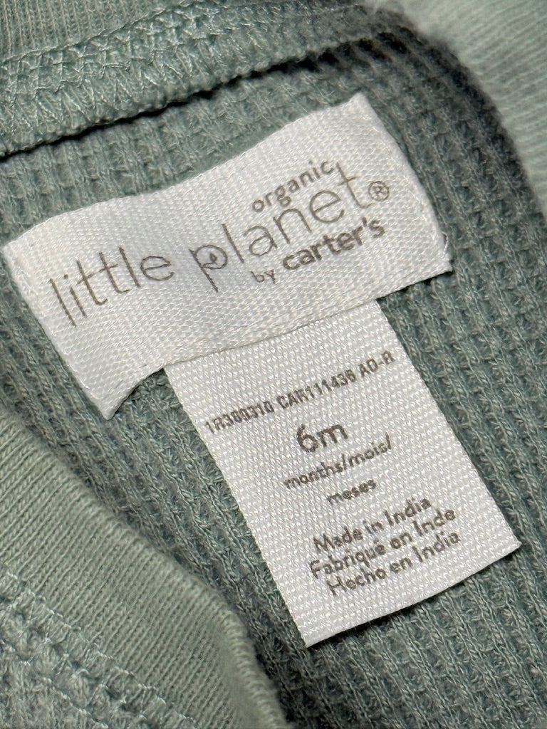 Little Planet by Carter’s Organic Waffle Knit Set | Green Rainbow Print | Size 6M