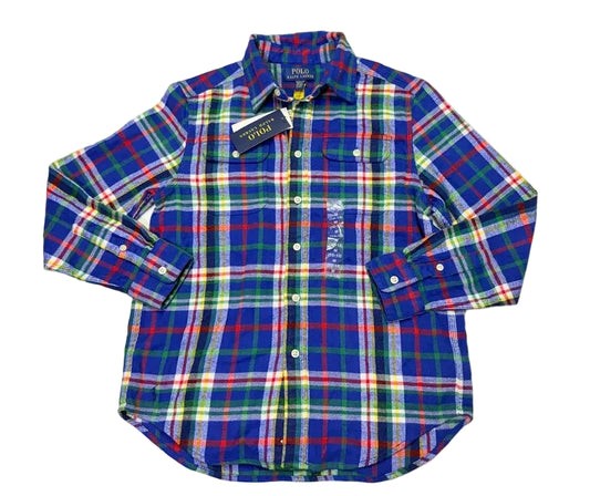 NWT Polo RL Plaid Button up Flannel 10-12y