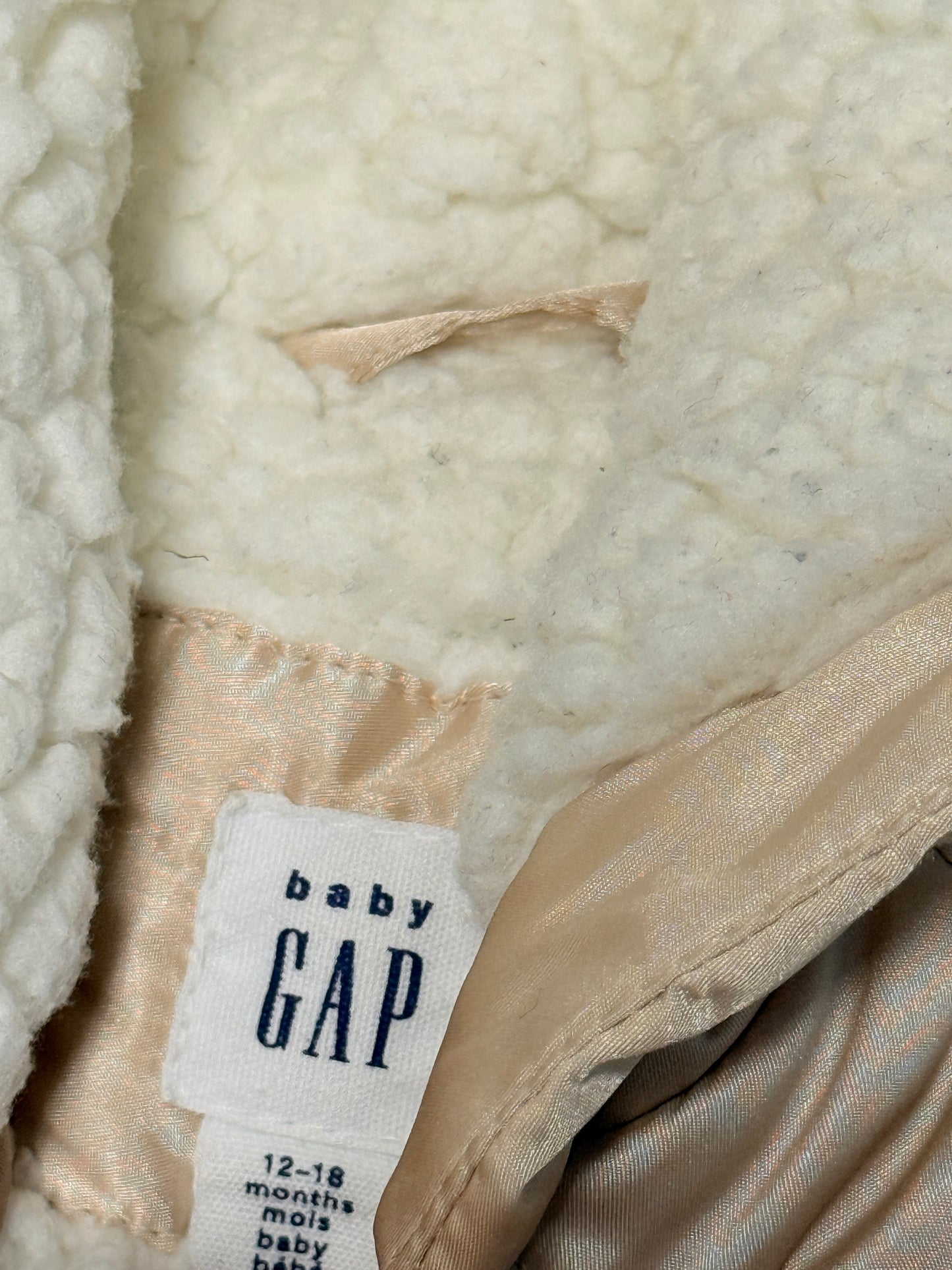 Baby Gap 12-18m Gold Bear Coat