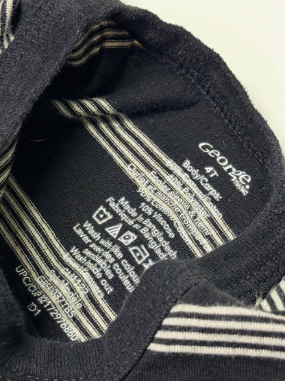 Haut rayé à manches longues George Toddler, taille 4T, noir et gris, pour enfants unisexes