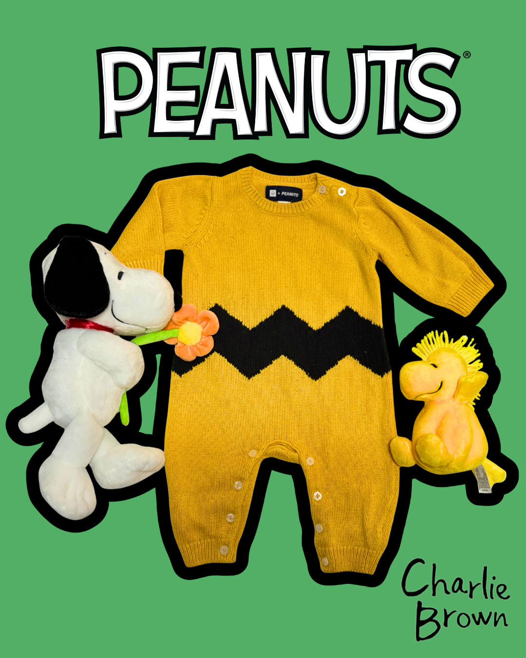 Charlie Brown Baby Gap Knit Onesie 3-6m fits big 6-9m