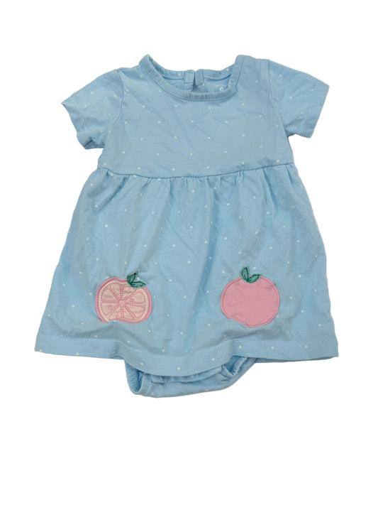 Carter's Blue Polka Dot Peach Dress 9m