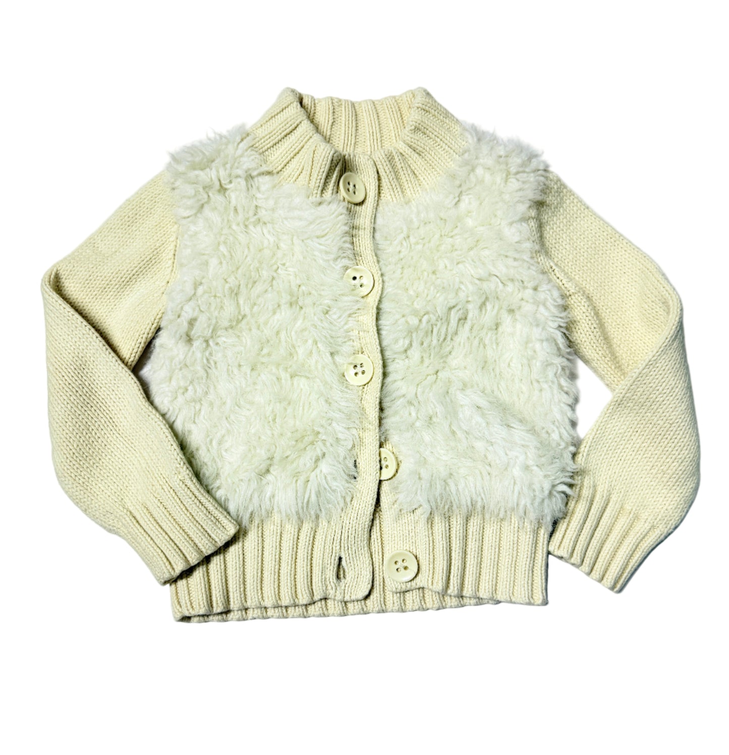 Baby Gap Sweater Fuzzy Button Up 3y