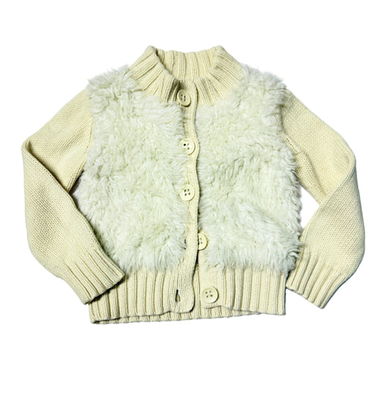 Baby Gap Sweater Fuzzy Button Up 3y